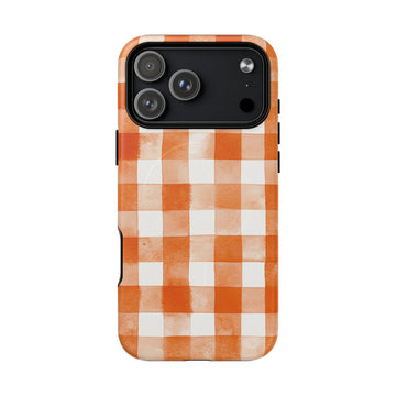 Orange Gingham MagSafe Phone Case